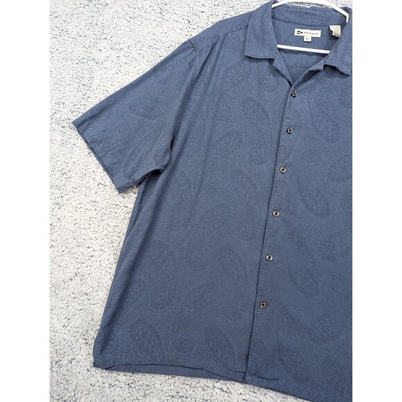 Wilke Rodriguez Paisley Silk Shirt Mens XXL Button Up Beach Travel Vacation Blue - Picture 3 of 12